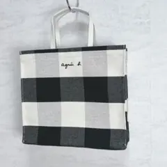美品『agnes b. アニエスベー』キャンパストートバッグ ギンガムチェック