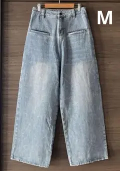 10 Link&Style ワイドデニムパンツ　M デニム　パンツ　レディース