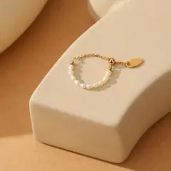 ゴールド　レディース 再入荷♡　パール 指輪　おしゃれ　上品 リング 　韓国