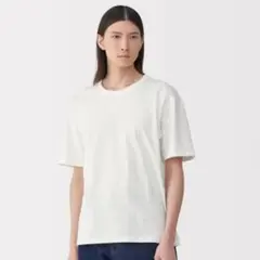 MUJI Labo 天竺クルーネック半袖Tシャツ　白　【M】