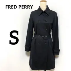 FRED PERRY フレッドペリー トレンチコート ブラック 黒 ベルト S