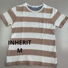 INHERIT ストライプ 半袖Tシャツ