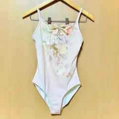 新品未使用 花柄バレエレオタード ピンク パッド付 M