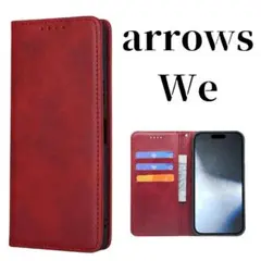 arrows We ケース 手帳型 スリム 高品質 カバー アローズ レッド