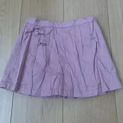 リボン付きピンクプリーツスカート 100