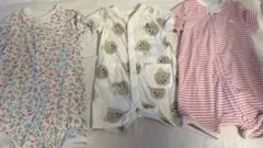 GAPロンパース3点セット（花柄・クマ柄・ストライプ）