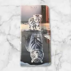 ★10%オフ AQUOS R8 SH-52D ケース 手帳型 猫と虎