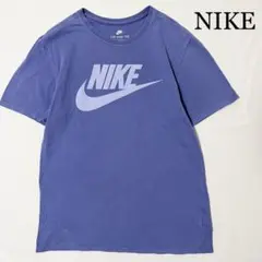 NIKE ナイキ ビッグロゴ クルーネック Tシャツ ライトブルー 古着