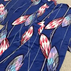 浴衣　リメイク用　紺　本染　注染　コーマ地