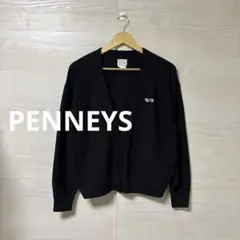 PENNEYS★ぺニーズ 別注Vネックカーディガン ブラック 前開き シンプル