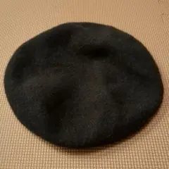 ウール製黒ベレー帽