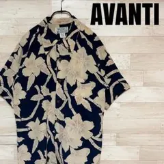 AVANTI シルク アロハシャツ ボタニカル柄 silk 100% 大きめXS