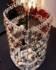 ピアス用オーガナイザー 回転 ディスプレイ クリアカラー