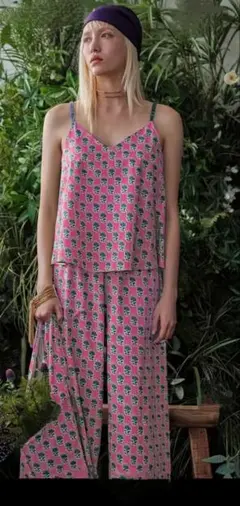 エスニック花柄キャミ✕パンツセットロンハーマンヌキテパSZBlockPrint