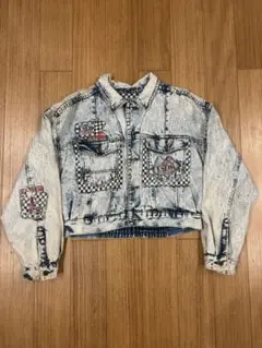 ケミカル柄　デニムジャケット