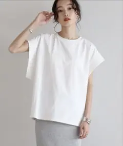 【新品】Bonjour Sagan ワイドフレンチスリーブTシャツ ホワイト