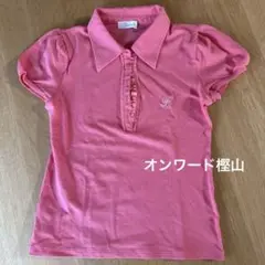 【オンワード樫山】コーラルピンク 半袖ポロシャツ　試着のみ。新品