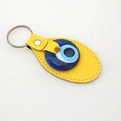 ナザールボンジュウ　キーホルダー　イエロー　魔除け　お守り　厄除け
