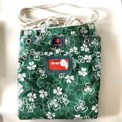 GEKKO UNY-ACE 布団袋 紐付き　緑花柄 収納バッグ