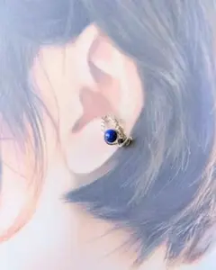 天然石　ラピスラズリ　イヤーカフ　ハンドメイド