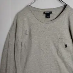 ラルフローレン 長袖シャツ ロンT ポニー グレー メンズL