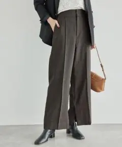 ウールライクサージワイドパンツ