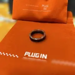 PLUG IN ブラック＆シルバーリング　ステンレス　ギミック　15号