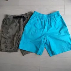 ハーフパンツ GU 恐竜 男の子 綿100% 140 2枚セット