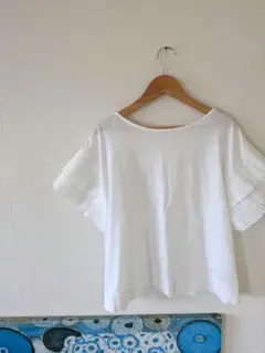 美品。PUAL CE CIN プリーツ袖 Tシャツ
