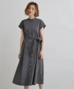GLOBEオリーブグリーンシャツワンピース 半袖