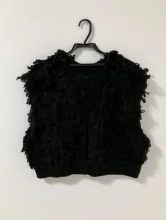 【Ungrid】美品　ループヤーン ニットべスト　ブラック