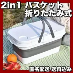 【⭐️早い者勝ち⭐️】バスケット ピクニック 白 シンプル 収納 折り畳み