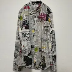 Desigual. デシグアル 総柄シャツ ニュースペーパー柄