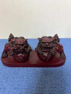 寿山石 獅子 置物 613 台湾製獅祥彷昌必究樹脂製? 寿山石風? 八仙八福神置物縁起物高さ