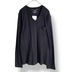 新品✨Clash ahead メンズ　Ｖネックカットソー　長袖　黒　ブラック