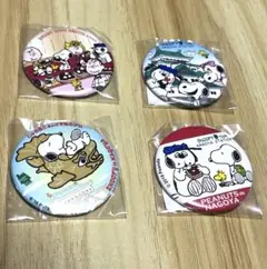 スヌーピー缶バッジ 2点 新品 スヌーピータウン名古屋