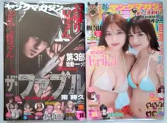 【百瀬まりな・Erika ヤングマガジン 美品 2冊セット】水野瞳、松尾そのま