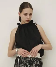 新品VIOLETTA ギャザーアメスリトップス ブラック