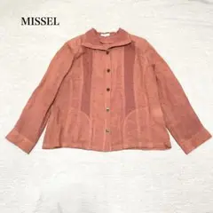 ミゼール　ドッキングシャツジャケット(L)リネンブレンド　オープンカラー　大人