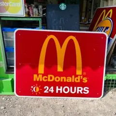 マクドナルド　ロータリーサインライト　ジャンク品 マクドナルド ロータリーサインライト ジャンク 1998年 看板