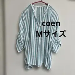 coen ストライプ 半袖シャツ Mサイズ　カットソー　tシャツ