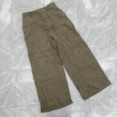 SEASON REASON ワイドパンツ リネン混 カーキ Mサイズ オシャレ