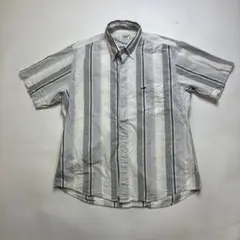 Crocodile クロコダイル　ボタンダウン　半袖シャツ L ストライプ