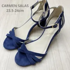 CARMEN SALAS カルメンサラス スウェード ストラップ サンダル 37