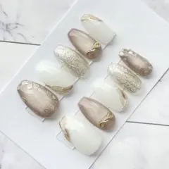 04.（10枚SET現品販売） ミラーフラワー♡マグネットネイルチップ