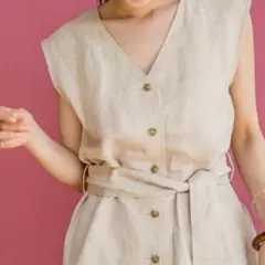 RyLi Vネックノースリーブ　リネン ジレ