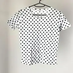 Alpha oneレディース Tシャツ 白×黒　ドット柄が素敵　Mサイズ