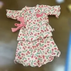 さくらんぼ　甚平　女の子　90