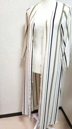 アルシーブ　ロングシャツワンピース　ストライプ