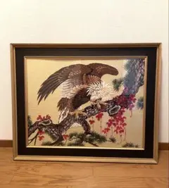 アンティーク鷹と松　文化刺繍　額縁 m57144639461_1.jpg?1676819862